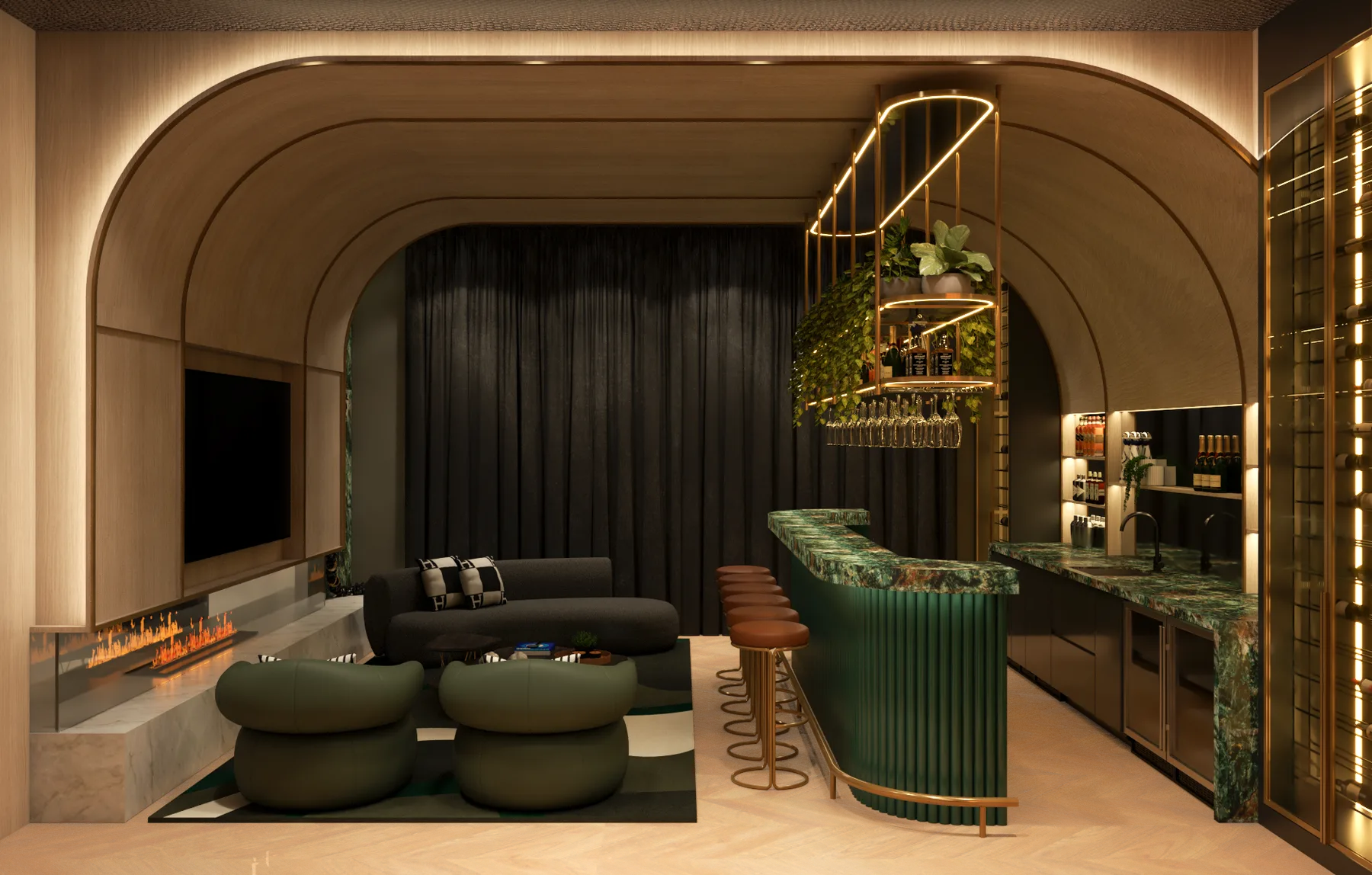 RENDER PM, Club Room, interior detail 3