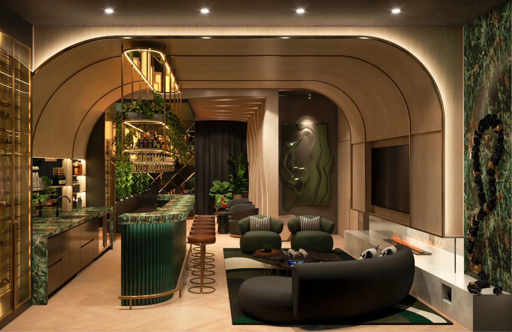 RENDER PM, Club Room, interior detail 8