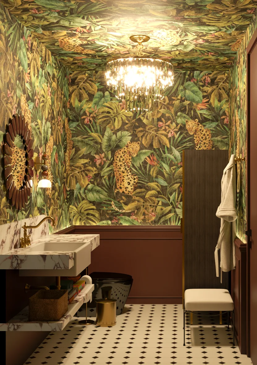EC SALON, Restrooms, interior detail 17