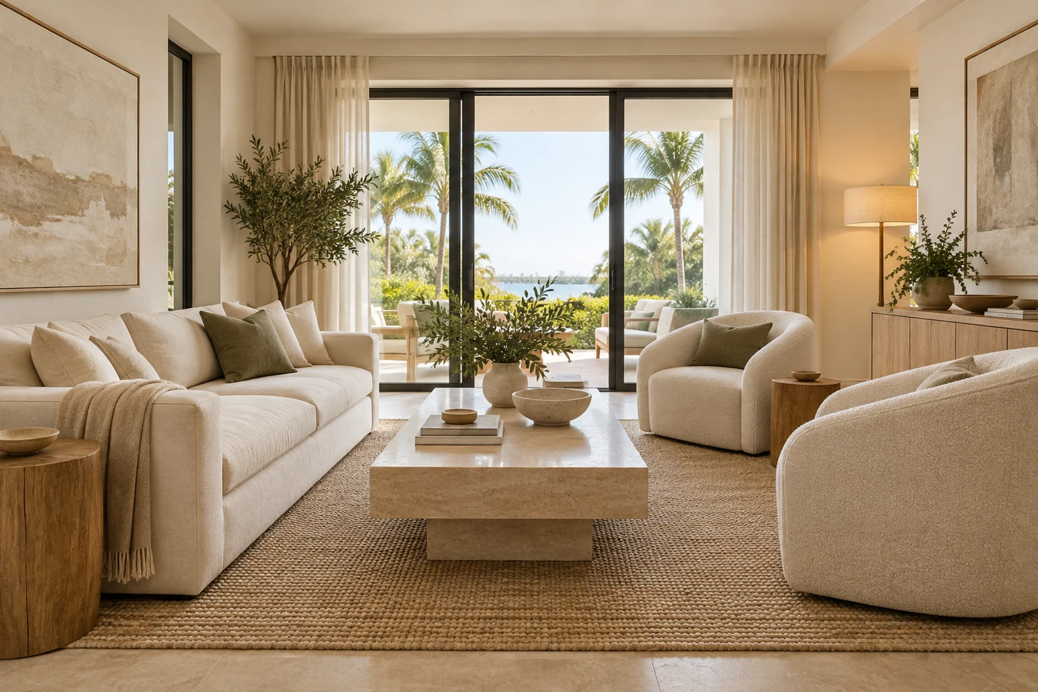 Sala de estar conceitual, imagem editorial gerada por IA